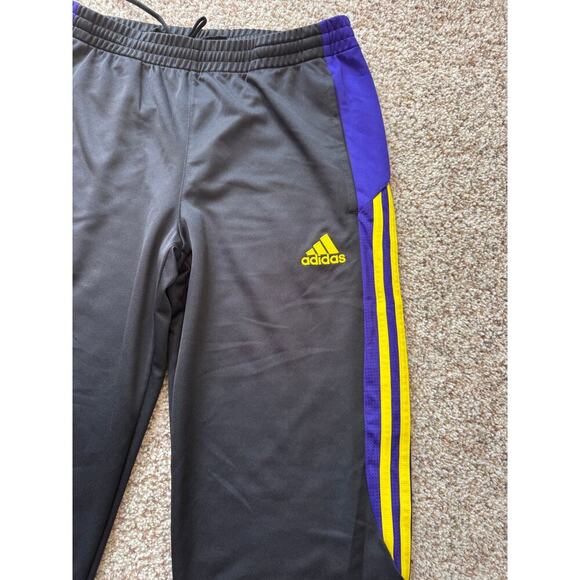 Adidas warm up track pants, Black, Purple & Yellow on sides; zippered bottoms - Picture 12 of 12